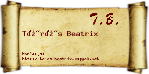 Törös Beatrix névjegykártya