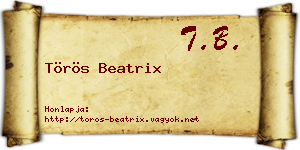Törös Beatrix névjegykártya